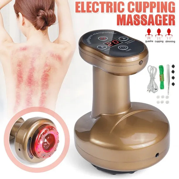 Portable Gua Sha Suction Cupping Scraping Massager with Heating - Rechargeable (Assorted Colors)
