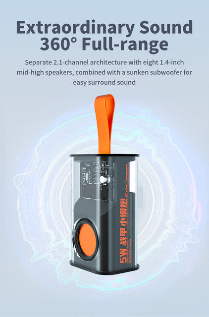 Transparent Mini Wireless Bluetooth Speaker with High Quality Sound and RGB Light