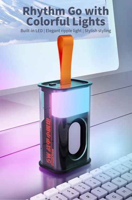 Transparent Mini Wireless Bluetooth Speaker with High Quality Sound and RGB Light