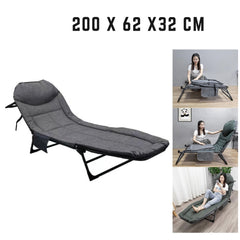 Versatile 2-in-1 Foldable Lounge Chair Bed with Adjustable Angles for Relaxing