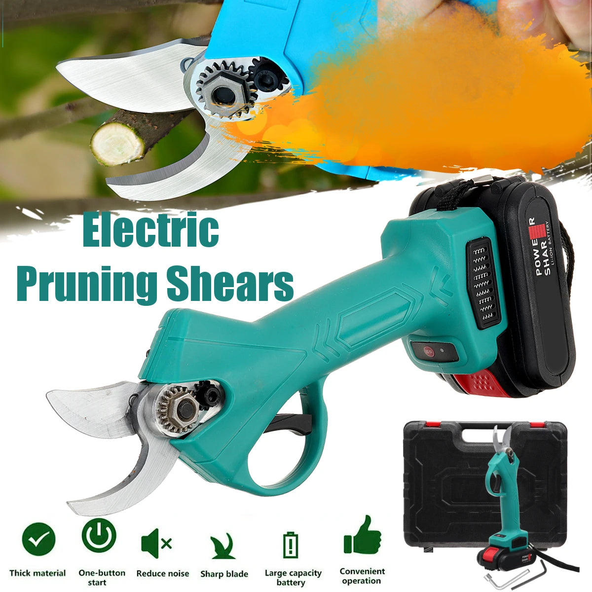 36V Cordless Electric Pruning Scissor Shears Cutters