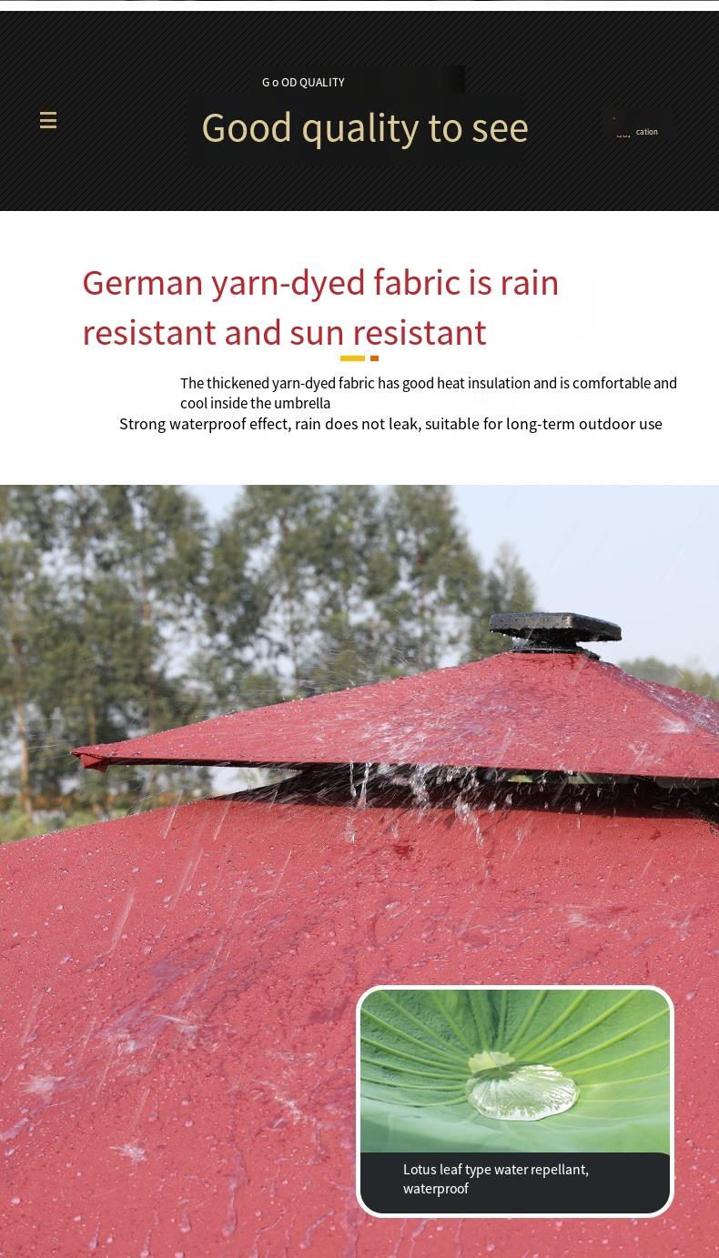 Patio Garden Cantilever Solar LED Umbrella - Waterproof, UV Resistant, 360° Rotation