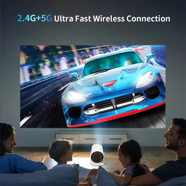 Mini Portable HD Smart Projector with Dual-Band WiFi, Remote Control Operation, Auto Keystone & 130" Display