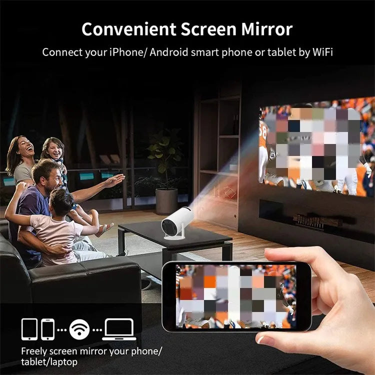 Mini Portable HD Smart Projector with Dual-Band WiFi, Remote Control Operation, Auto Keystone & 130" Display