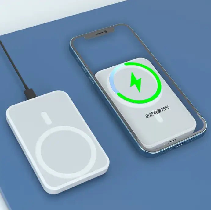 بطارية شحن محمولة لاسلكية مغناطيسية بسعة 10,000 مللي أمبير/ساعة مع شحن سريع لأجهزة iPhone