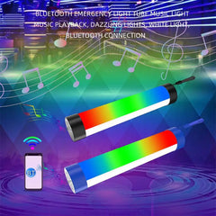 مكبر صوت بلوتوث أنبوبي بإضاءة LED RGB مغناطيسية مع صوت محيطي 360 درجة - مصباح طوارئ محمول، تصميم معلق وبطارية قابلة لإعادة الشحن بسعة 1500 مللي أمبير