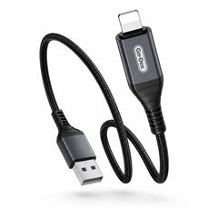 Go-Des GD-UC619 3A USB-A to IP Fast Charging and Data Sync Braided Cable 1M with Reinforced Bionic Connector and Tinned Copper Core