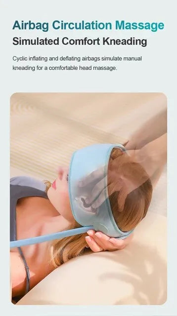 Intelligent 360° Head Massager with AcuPressure Kneading, Airbag Circulation and Hot Compress Technology