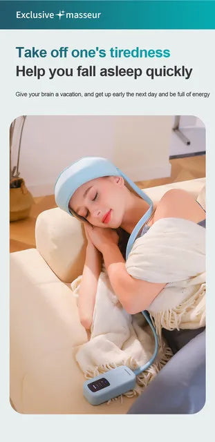 Intelligent 360° Head Massager with AcuPressure Kneading, Airbag Circulation and Hot Compress Technology