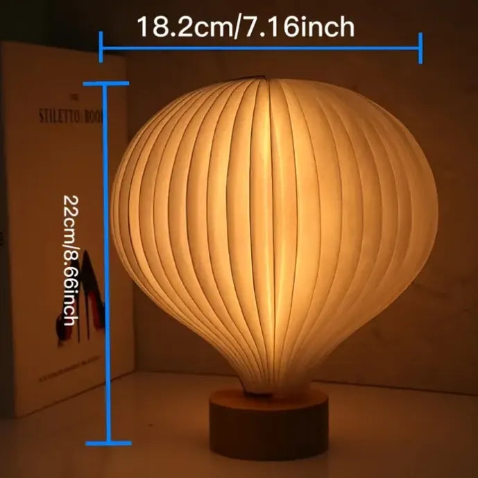 Decorative Hot Air Balloon Wood Lamp - Portable Color-Changing Lantern