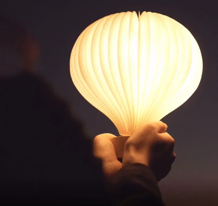 Decorative Hot Air Balloon Wood Lamp - Portable Color-Changing Lantern
