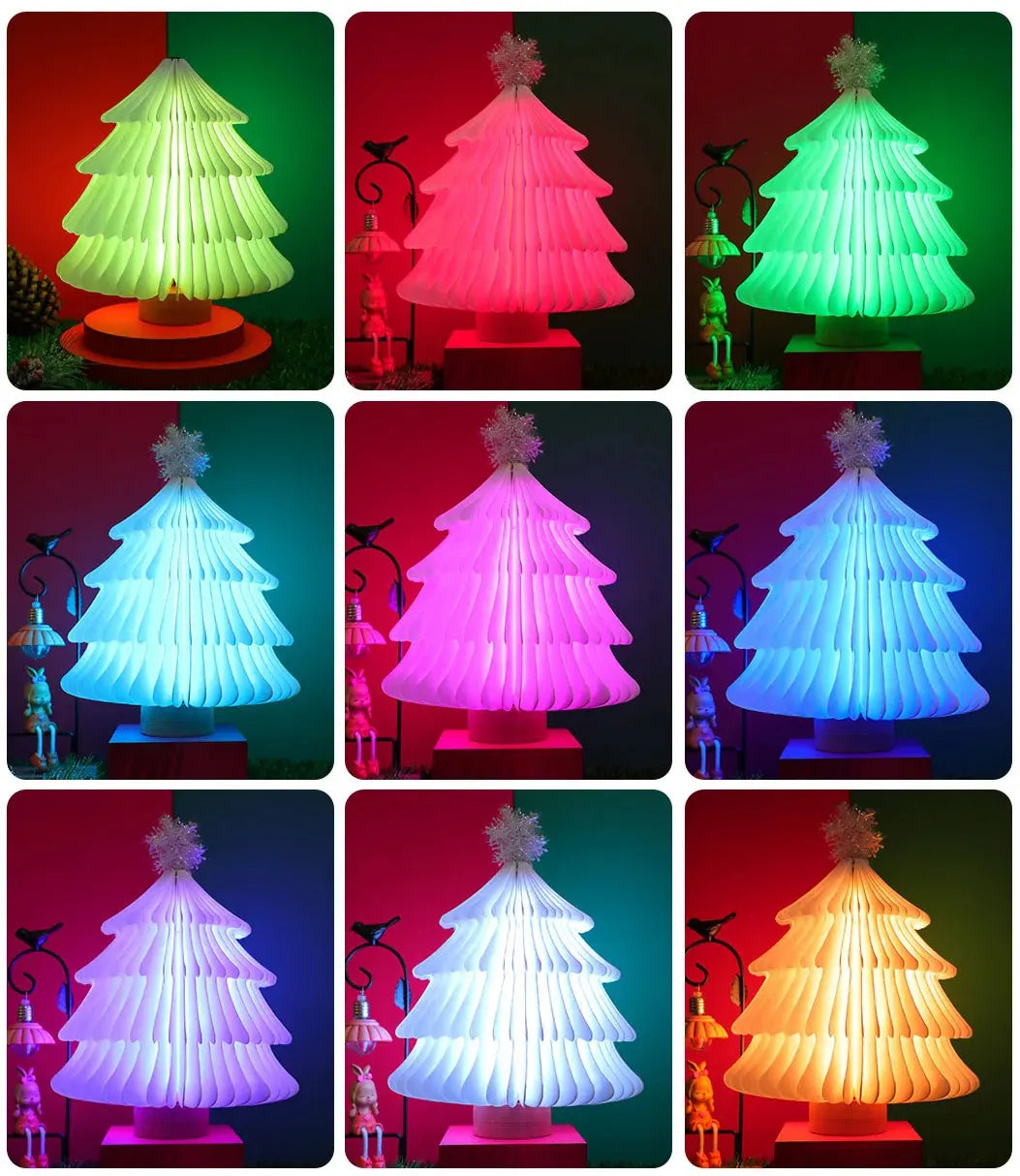 Decorative LED Tree Table Lamp Latern - Rechargeable Night Light
