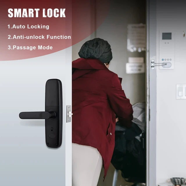Intelligent Smart Door Lock - Electronic Lock Digital Door with Wifi and Biometric Fingerprints (Tuya App Compatible)