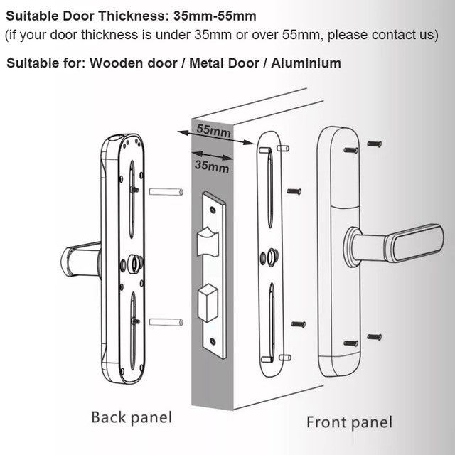 Intelligent Smart Door Lock - Electronic Lock Digital Door with Wifi and Biometric Fingerprints (Tuya App Compatible)