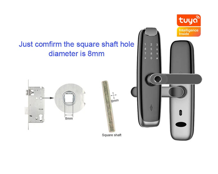 Intelligent Smart Door Lock - Electronic Lock Digital Door with Wifi and Biometric Fingerprints (Tuya App Compatible)