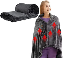 Comfy Cosy Heating Wearable Flannel Blanket Shawl - Rechargeable