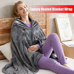 Comfy Cosy Heating Wearable Flannel Blanket Shawl - Rechargeable