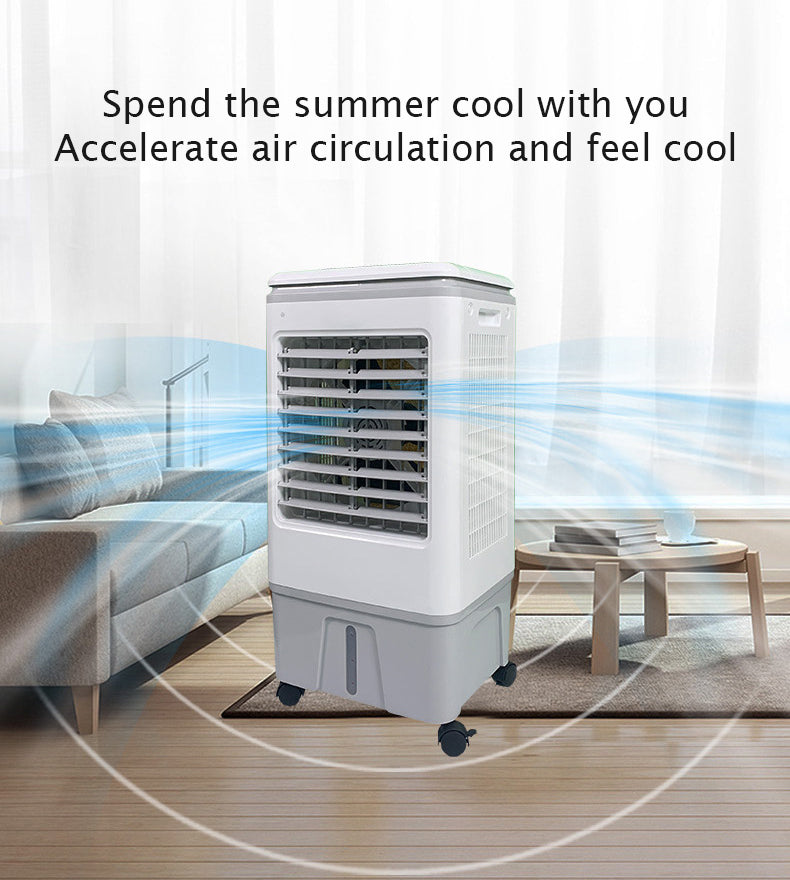 30L Evaporative Air Cooler with Three-Speed Control & Moving Wheels - 115W