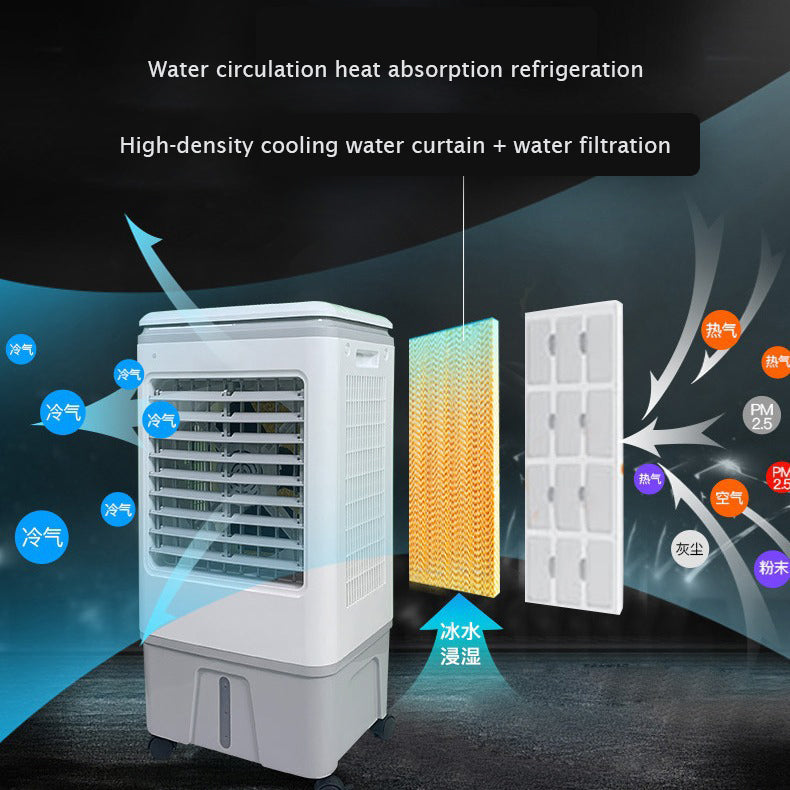 30L Evaporative Air Cooler with Three-Speed Control & Moving Wheels - 115W