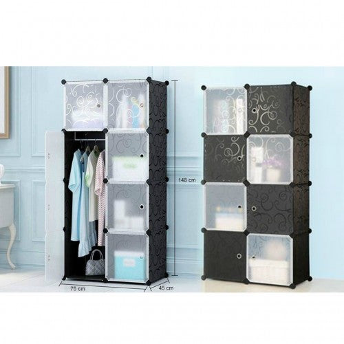 8 Cube Multipurpose Waterproof Wardrobe Metallic Wire Storage Organiser