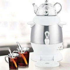 Electric 360° Samovar Tea Maker with Ceramic Pot - Stainless Steel - 1350W