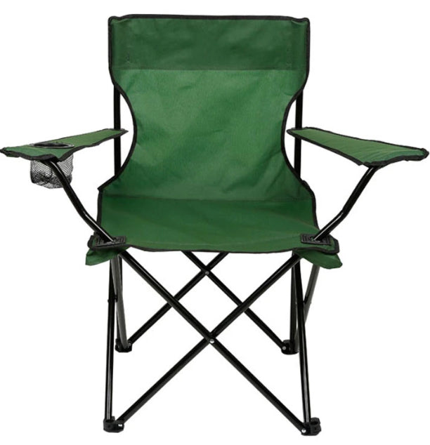 Portable Foldable Camping Chair with Water Bottle Slot & Padded Seat