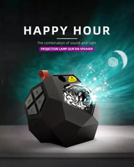 Portable Galaxy Projection Lamp Quran Bluetooth Speaker with Multicolor Lighting & Remote