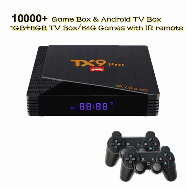 Ultimate 4K Android TV Game Box - 2-in-1 Smart Console & Gamepad with 9000+ Games
