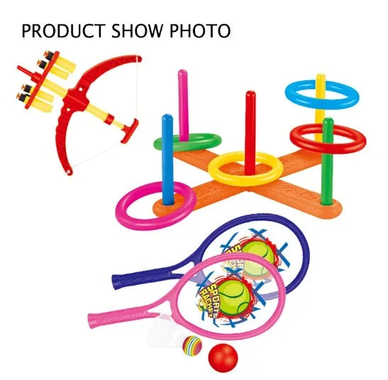 Ultimate 6-in-1 Sports Games Kit for Kids - Tennis, Archery, Frisbee, Cricket, Bowling And Ring Toss