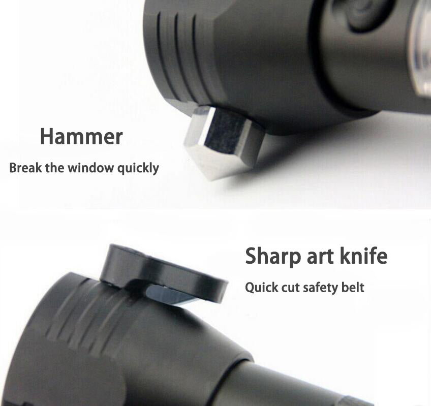 Multifunctional Tactical Solar Flashlight for Emergency with Water Resistant Design, Alloy Hammerhea