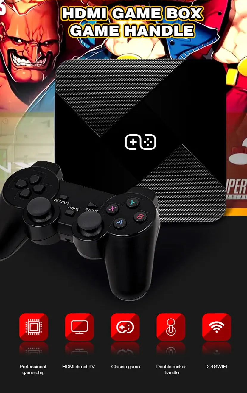 Portable Retro Console Video Game Box with Dual Controllers, 4K HD Quality, 2 USB Ports with Android