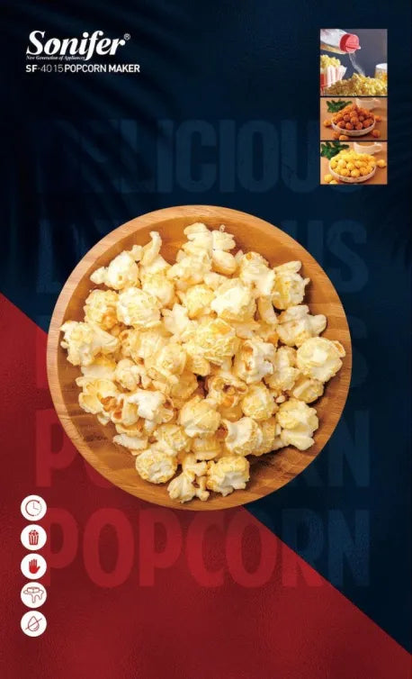 Sonifer 1200W Mini Portable Hot Air Oil Free Popcorn Maker Machine