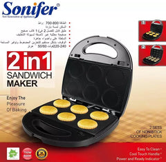 Sonifer 2-in-1 Cake and Nut Cake Maker with Interchangeable Plates