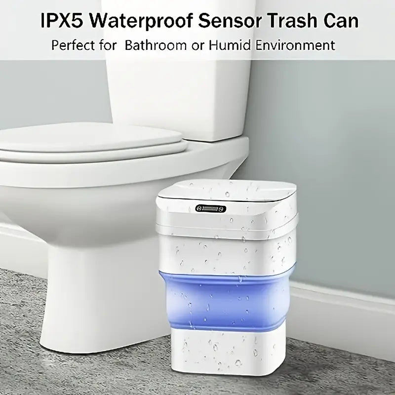 Smart Sensor Folding Trash Can with Induction Opening - 8L - Assorted Colors