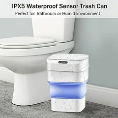 Smart Sensor Folding Trash Can with Induction Opening - 8L - Assorted Colors