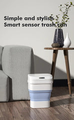 Smart Sensor Folding Trash Can with Induction Opening - 8L - Assorted Colors