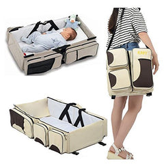 Portable 3-in-1 Baby Essentials Bag, Travel Bed & Changing Station