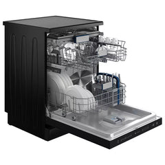 Hitachi Free Standing Dishwasher, 8 Programs, 15 Settings, HDF-F158CVGB - Black