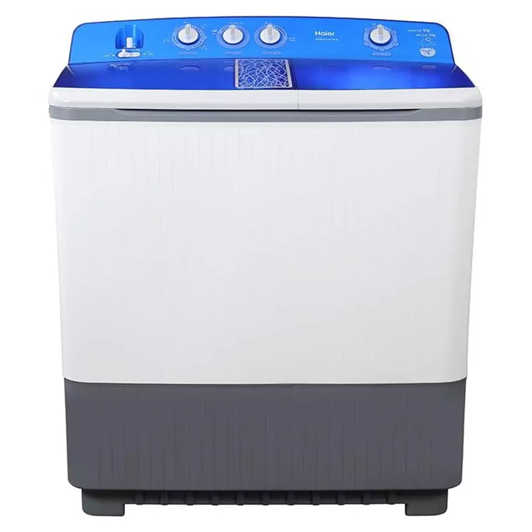 Haier Twin Tub Washing Machine, 15kg Washing Capacity, 14kg Drying Capacity, HWM215-1128S-N - White