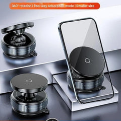 360° Rotatable Magnetic Phone Holder with Strong Vacuum Suction Cup & Universal Compatibility for Car, Desk & Gym