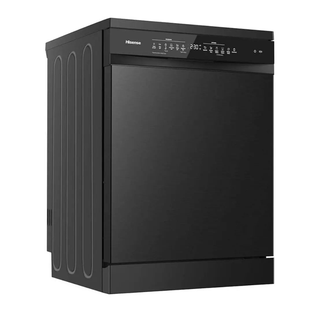 Hisense Free Standing Dishwasher, 8 Programs, 16 Place Setting, 3 Sprayers, HS673C90BME - Black