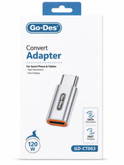Go-Des GD-CT063 Dual USB-C Adapter with 120W PD Fast Charging and Audio Converter for USB-C Devices