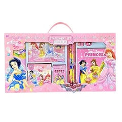 Magical Fairytale Girls Colouring & Stationery Set with 12 Crayons, 12 Colour Pencils, 6 Colour Pens, 6 Pencils, Drawing Book, Sharpener, Eraser & Ruler