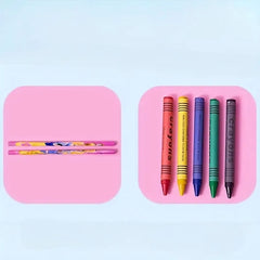Magical Fairytale Girls Colouring & Stationery Set with 12 Crayons, 12 Colour Pencils, 6 Colour Pens, 6 Pencils, Drawing Book, Sharpener, Eraser & Ruler