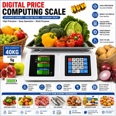 40kg Digital Retail Price Computing Scale with LED Display, Overweight Protection & 2g Precision