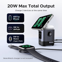 UGREEN Uno  2-in-1 Magnetic Wireless Charger 20w (Space Grey)