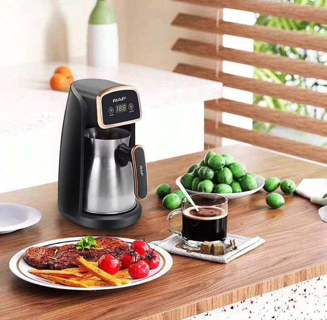 3-in-1 Portable Electric Turkish Coffee Maker Pot with Auto Shut-Off - 600W & 300 ML