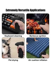 2-in-1 Mini Portable Handheld Turbo Blower & Vacuum with Brushless Motor, Overclocking Speed 130,000 RPM with 3 Speed Modes, Multi-Nozzle Dust Cleaning & Cooling Fan – 5000mAh Battery