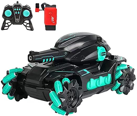 Cool High Speed Water Pellet Shooting RC Water Tank Car with All Terrain Capability - Remote and Gesture Controlled