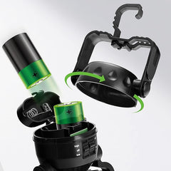 2-in-1 Multipurpose Ceiling & Desktop Fan with LED Light & Built-in Hook & Long-Lasting Battery